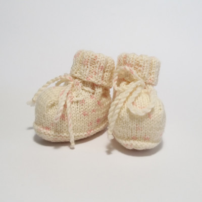 Cream and pink classic baby shoes